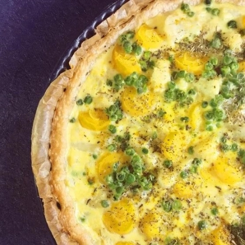 Panier recette - Quiche printanière (chou fleur, carottes et petits pois) (4-6 pers.)