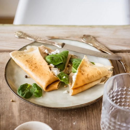 Crêpes salées à la farine de châtaigne