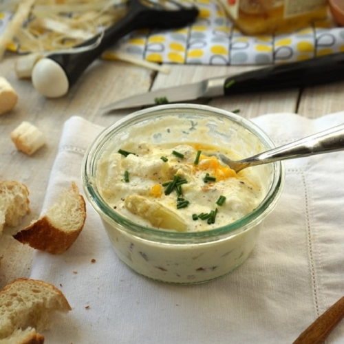 Oeuf cocotte aux asperges blanches