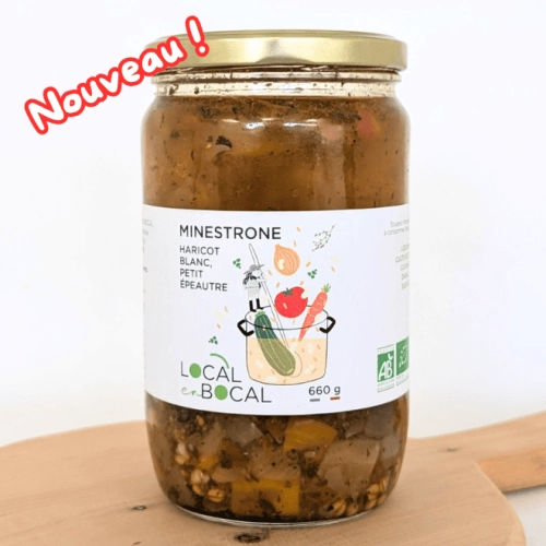 Bocal de minestrone aux haricot lingot et petit épeautre BIO