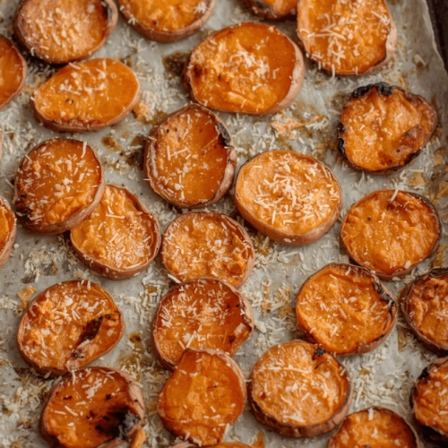 Patates douces écrasées au parmesan (Smashed Sweet Potatoes)