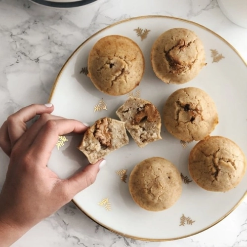 Muffins vegan coeur au beurre de cacahuète