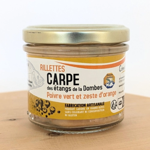 Rillettes de carpes au poivre vert et zeste d'orange