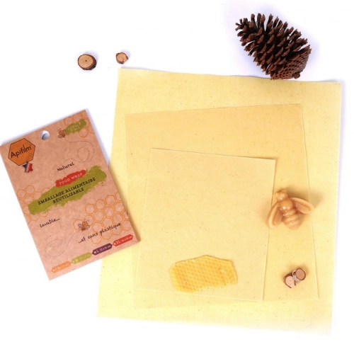 Lot de 3 wraps à la cire d'abeille S / M / L