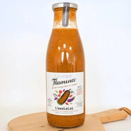 Soupe de courgettes, poivrons, aubergines et arrabiata