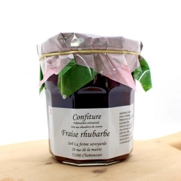 Confiture artisanale fraises - rhubarbes