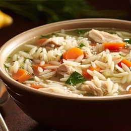 Soupe de poulet et risoni