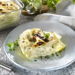 Panier recette - Gratin fondant de céleri branche et pommes de terre au fromage
