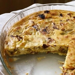 Clafoutis vegan aux poireaux