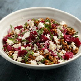 Salade de lentilles, betteraves et feta