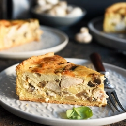 Quiche au poulet et champignons