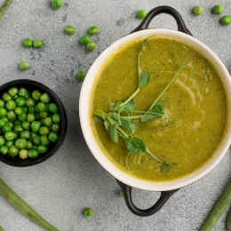 Anti gaspi : velouté de cosses de petits pois