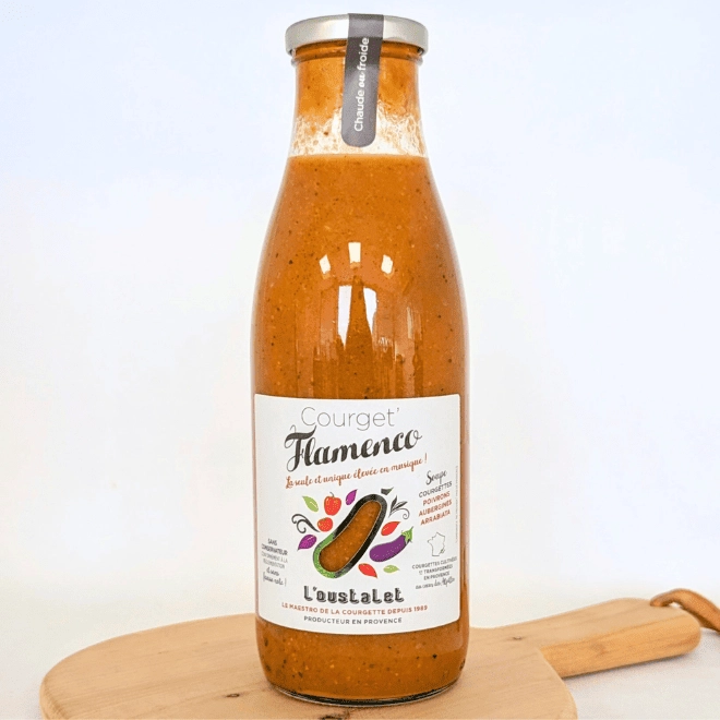 Soupe de courgettes, poivrons, aubergines et arrabiata