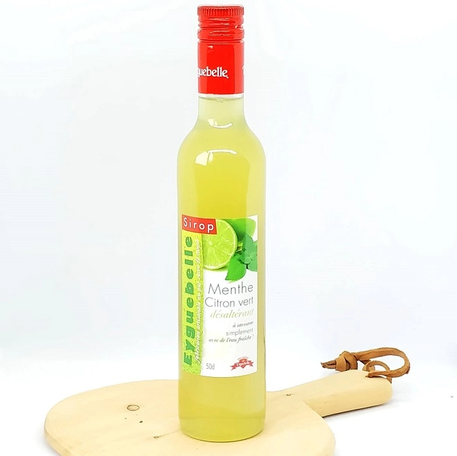 Sirop artisanal menthe - citrons verts