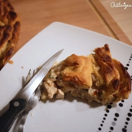 Tourte topinambours, navets et poulet