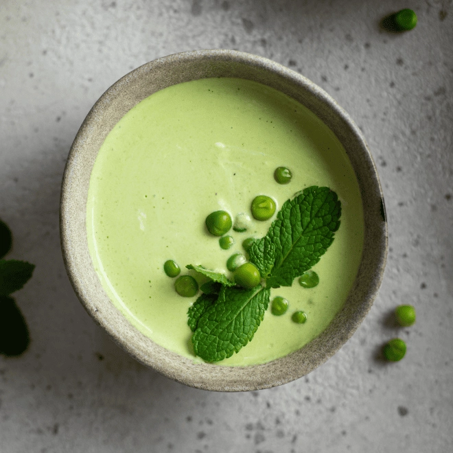 Panier recette - Soupe froide de petits pois, menthe & fromage frais (4 pers.)