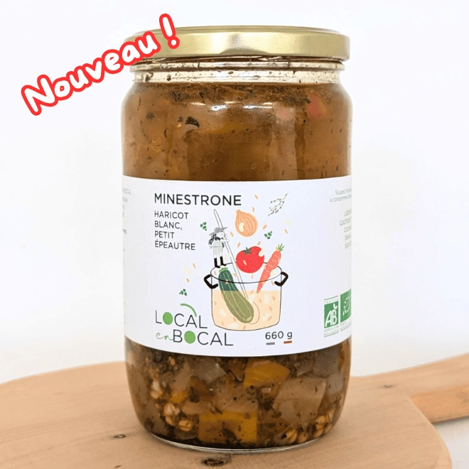 Bocal de minestrone aux haricot lingot et petit épeautre BIO