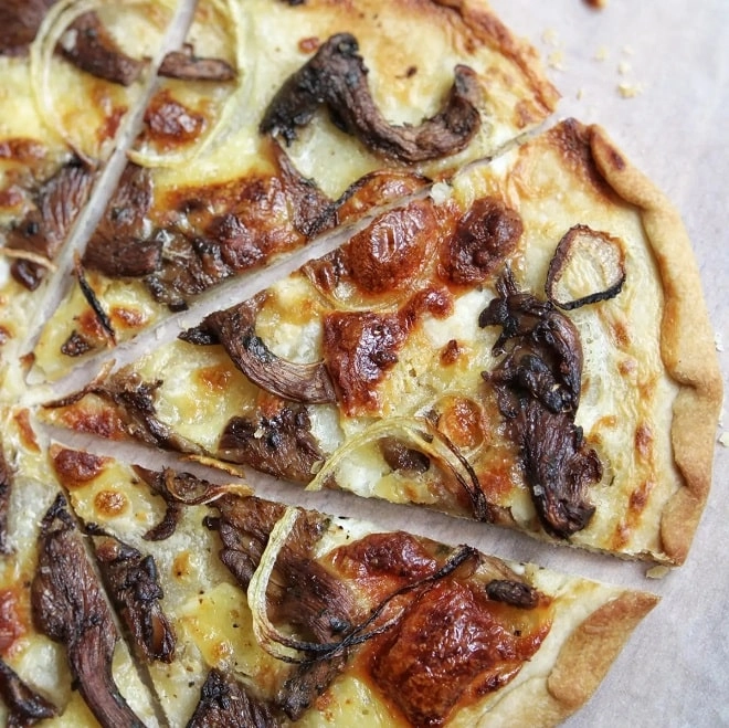 Panier recette - Flammekueche aux pleurotes et fromage (4 pers.)