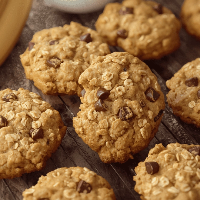 Panier recette - Cookies bananes, flocons d’avoine & beurre de cacahuète (8-10 pièces)