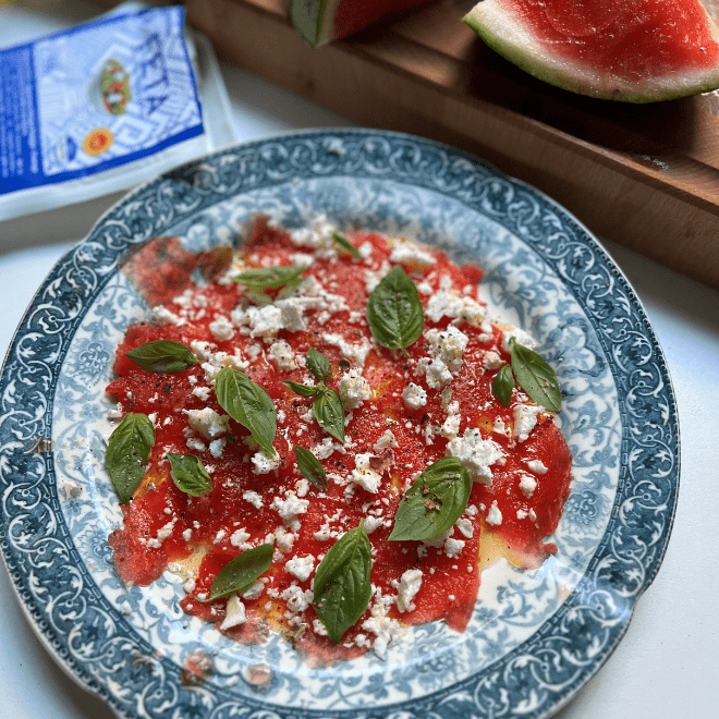 Carpaccio végétal à la pastèque