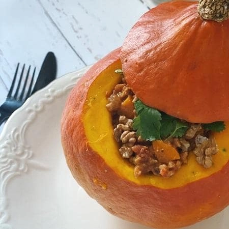 Courge farcie à la bolognaise veggie