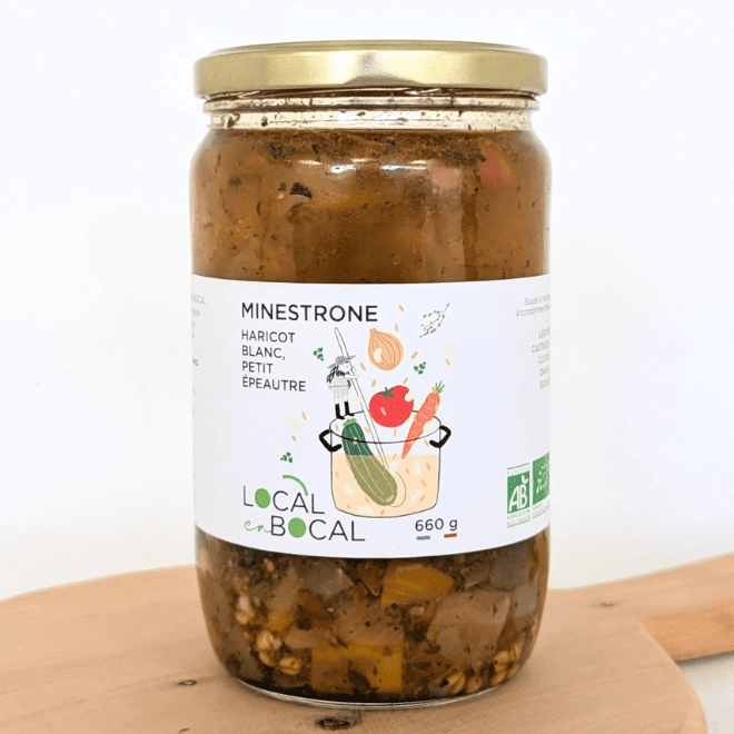 Bocal de minestrone aux haricot lingot et petit épeautre BIO
