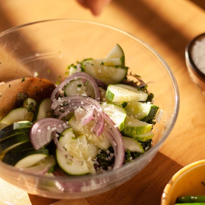 Salade de courgettes crues