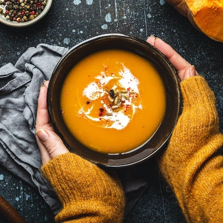 Velouté butternut carottes lait de coco